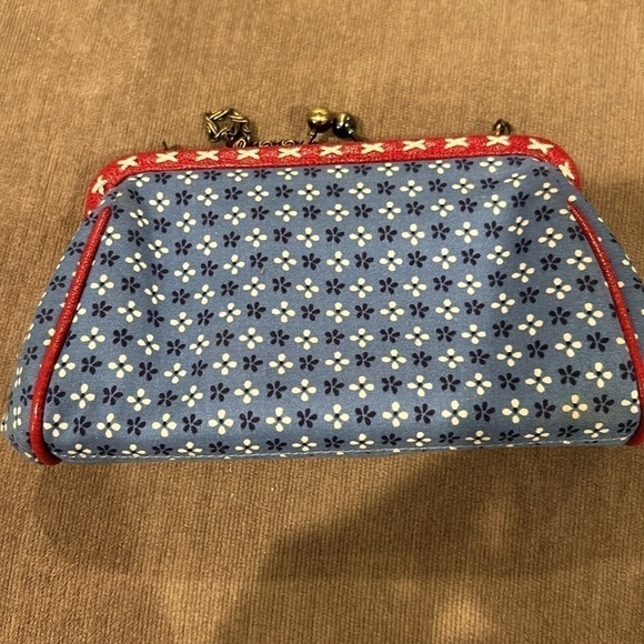 Isabella Fiore vintage Clutch with Chain Red, White, and Blue Beaded - Picture 5 of 7